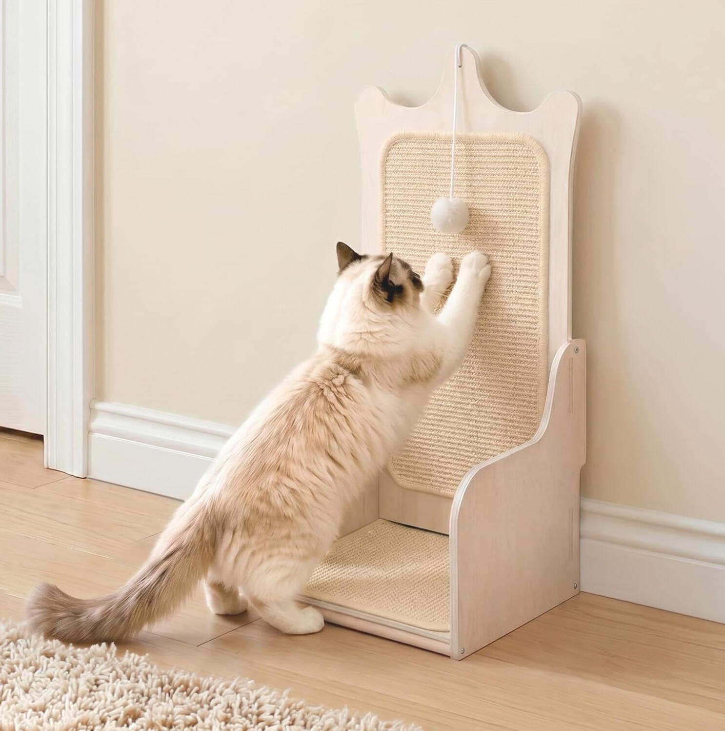 Nariyori throne-inspired woven sisal cat scratcher